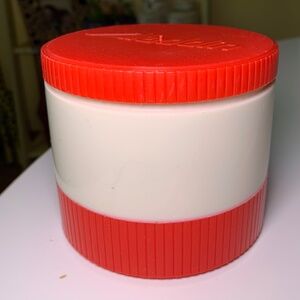Vintage Aladdin 6 oz Thermo Jar Hot/Cold Model 7000 Red/White w/ Freezer Lid